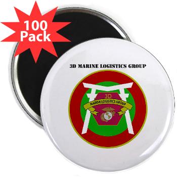 3MLG - M01 - 01 - 3rd Marine Logistics Group with Text - 2.25" Magnet (100 pack)